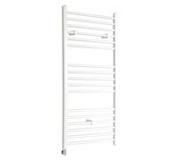 Milano Ive 600W White Straight Bar Electric Heated Towel Rail Cable Cover - 1200mm x 500mm
