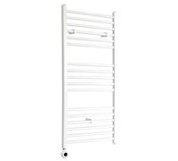 Milano Ive 600W White Straight Bar WiFi Electric Heated Towel Rail - 1200mm x 500mm