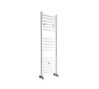 Milano Ive White Straight Bar Heated Towel Rail - 1200mm x 400mm