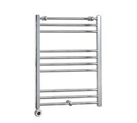 Milano Kent 400W Chrome Straight Bar WiFi Electric Heated Towel Rail - 800 x 600mm
