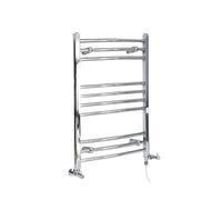 Milano Kent Chrome Dual Fuel Curved Heated Towel Rail - 800mm x 598mm