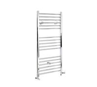 Milano Kent Chrome Dual Fuel Straight Bar Heated Towel Rail - 1200mm x 600mm