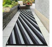 Milano Kolm Luxury Runner Rug - Non Slip Washable Hallway Carpet, Modern Solid 3D Effect, Medium Pile, Anti Allergy, Pet & Kid Friendly, Latex Backing (Black/Grey, 80 x 150)
