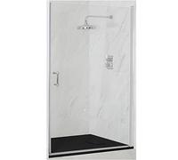 Milano Langley Chrome Hinged Door Frameless Shower Enclosure Graphite Tray - 800mm x 1000mm