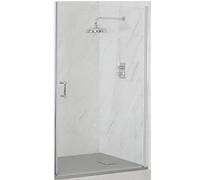 Milano Langley Chrome Hinged Door Frameless Shower Enclosure Light Grey Tray - 800mm x 1200mm