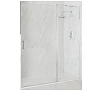 Milano Langley Chrome Hinged Door Frameless Shower Enclosure White Tray - 1400mm x 800mm