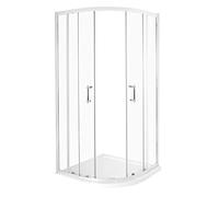 Milano Langley Chrome Reversible Quadrant Shower Enclosure - 760mm x 760mm