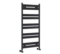 Milano Lars Black Flat Bar Aluminium Heated Towel Rail - 1015mm x 480mm