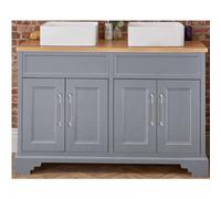 MILANO Light Grey 1210mm Bathroom Vanity Unit Square Basin Chrome Handle