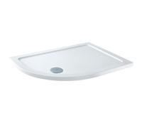 Milano Lithic White Left Hand Offset Quadrant Shower Tray - 900 x 800mm