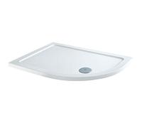 Milano Lithic White Low Profile Right Hand Offset Quadrant Shower Tray - 900mm x 760mm