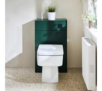 Milano Lurus 500mm Dark Green Bathroom Toilet WC Unit Square Pan Black Flush Button