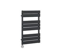 Milano Lustro 400W Anthracite Flat Panel Electric Heated Towel Rail Thermostatic - 825mm x 450mm