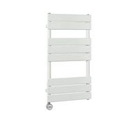 Milano Lustro 400W White Flat Panel Electric Heated Towel Rail Thermostatic - 825mm x 450mm