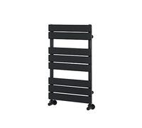 Milano Lustro Black Flat Panel Heated Towel Rail - 825mm x 450mm