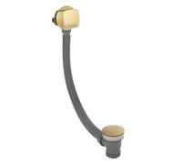 Milano Lyra Modern Overflow Bath Filler Tap and Pop Up Click Clack Waste - Brushed Brass