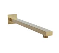 Milano Lyra Wall Mounted Rectangular Shower Head Arm - Brushed Brass