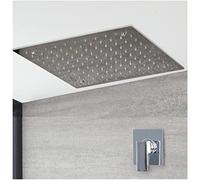 MILANO Manual Mixer Valve 400mm Square Ceiling Mounted Shower Head Chrome