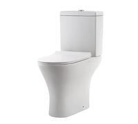 Milano Marbury Modern White Ceramic Close Coupled Toilet WC Soft Close Seat Chrome Flush Button