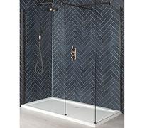 MILANO Matte Bronze Corner Shower Enclosure White Tray 1700 x 800mm | Toughened Glass Panel. Aluminium Profile. Contemporary Style. Framed Design. Corner Installation. White Tray & Waste.