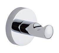 Milano Mirage Bathroom Single Wall Mounted Bath Robe Towel Hook Holder - Chrome