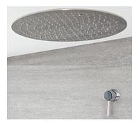 Milano Mirage Manual Mixer Valve 400mm Round Ceiling Mounted Recessed Shower Head - Chrome