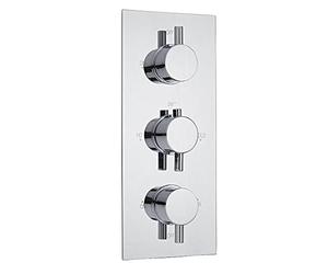 Milano Mirage - Modern 2 Outlet Triple Thermostatic Concealed Mixer Shower Valve - Chrome