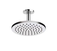 Milano Mirage Modern 200mm Round Fixed Rainfall Shower Head with Ceiling Mounted Arm - Chrome
