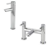 Milano Mirage Modern High Rise Mono Bathroom Basin Mixer Tap Bath Filler Tap - Chrome