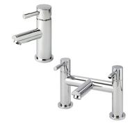 Milano Mirage Modern Mono Bathroom Basin Mixer Tap Bath Filler Tap - Chrome