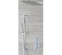 Milano Mirage Thermostatic Mixer Valve 200mm x 500mm Shower Head Handset Riser Rail - Chrome