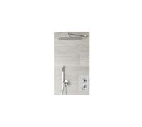 Milano Mirage Thermostatic Mixer Valve 300mm Wall Mounted Rainfall Head Hand Shower - Chrome