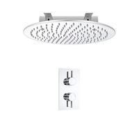 Milano Mirage Thermostatic Mixer Valve 400mm Ceiling Mounted Recessed Round Shower Head - Chrome