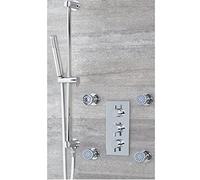Milano Mirage Thermostatic Mixer Valve Hand Shower Handset Riser Rail Body Jets - Chrome