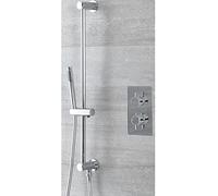 Milano Mirage Thermostatic Mixer Valve Hand Shower Handset Riser Rail - Chrome
