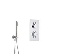 Milano Mirage Thermostatic Mixer Valve Pencil Hand Shower Handset Outlet Elbow Bracket - Chrome
