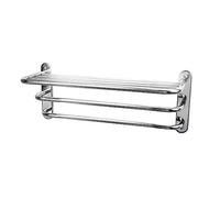 Milano Mirage Three Tier Wall Mounted Bathroom Towel Rail Rack - Chrome