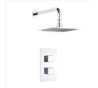 MILANO Mixer Shower Valve 200mm Wall Mounted Square Shower Head Chrome | Brass & Stainless Steel Construction. Silicone Nozzles. Thermostatic Operation. Contemporary Style.