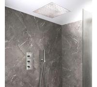 MILANO Mixer Valve 400mm Square Rainfall Shower Head Handset Chrome