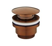 Milano Modern Push Button Universal Slotted Unslotted Bathroom Basin Sink Waste - Brushed Copper