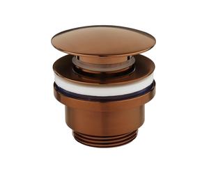 Milano Modern Push Button Universal Slotted Unslotted Bathroom Basin Sink Waste - Brushed Copper