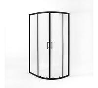 Milano Nero Black Right Hand Quadrant Shower Enclosure White Tray - 900mm x 800mm