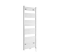 Milano Neva 1000W White Round Bar Electric Heated Towel Rail - 1600mm x 600mm