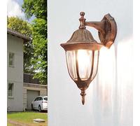Milano Nostalgic Outdoor Wall Light in Copper Antique Die-Cast Aluminium Glass IP44 E27 up to 60 W Rustic Lamp for House Wall Yard or Garden