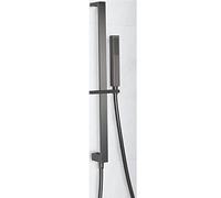 Milano Orno Square Hand Shower Handset and Riser Rail Kit - Gunmetal Grey