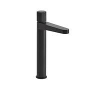 Milano Orta Deck Mounted Push Button High Rise Mono Bathroom Basin Mixer Tap - Black