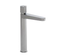 Milano Orta Modern Deck Mounted Push Button High Rise Mono Bathroom Basin Mixer Tap - Chrome