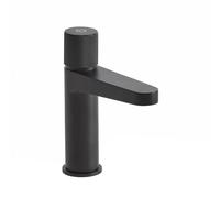 Milano Orta Modern Deck Mounted Push Button Mono Bathroom Basin Mixer Tap - Black