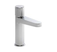 Milano Orta Modern Deck Mounted Push Button Mono Bathroom Basin Mixer Tap - Chrome