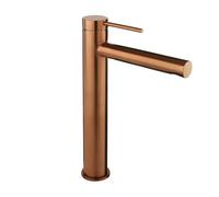 Milano Otto High Rise Mono Bathroom Basin Mixer Tap Lever Handle - Brushed Copper